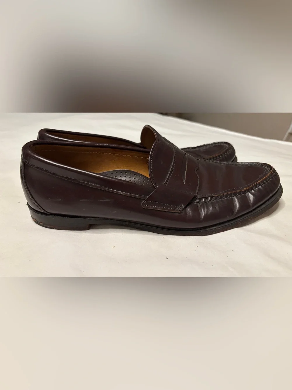 Vintage Sebago Handsewn USA Burgundy Leather Penny Loafers Men’s 11.5 D